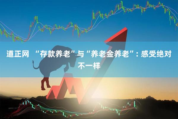 道正网  “存款养老”与“养老金养老”: 感受绝对不一样
