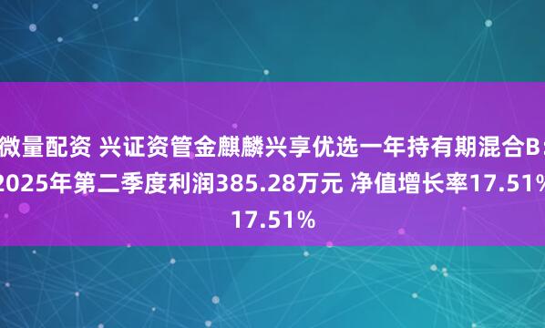 微量配资 兴证资管金麒麟兴享优选一年持有期混合B：2025年第二季度利润385.28万元 净值增长率17.51%