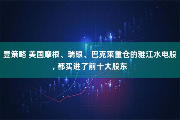 壹策略 美国摩根、瑞银、巴克莱重仓的雅江水电股, 都买进了前十大股东