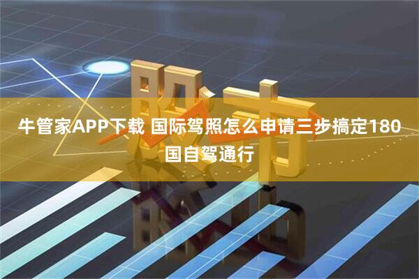 牛管家APP下载 国际驾照怎么申请三步搞定180国自驾通行