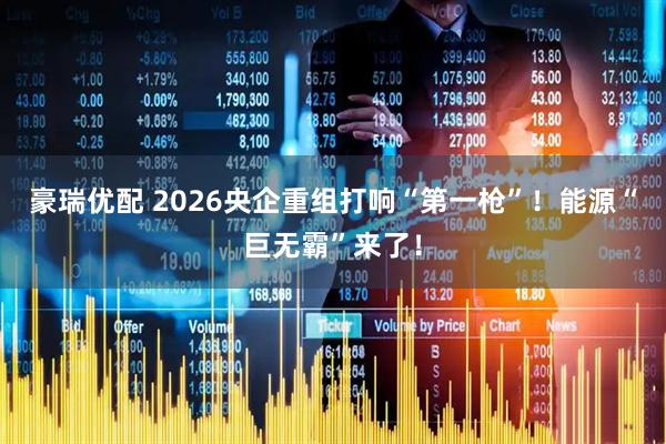 豪瑞优配 2026央企重组打响“第一枪”！能源“巨无霸”来了！